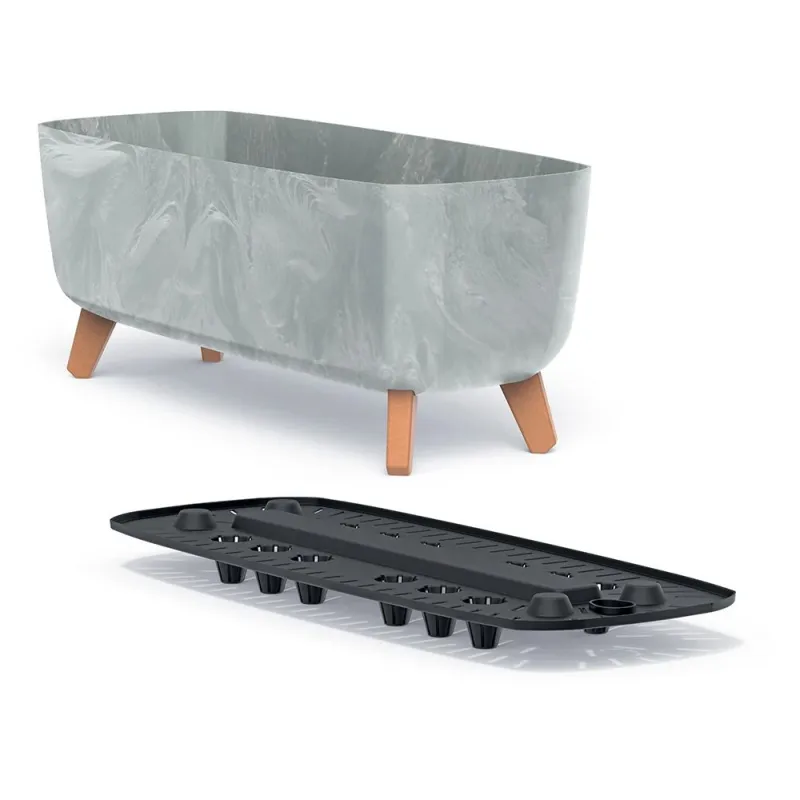 Puķu pods Prosperplast Gracia DGCL600E-422U, plastmasa, 58 cm x 24 cm, pelēka krās.