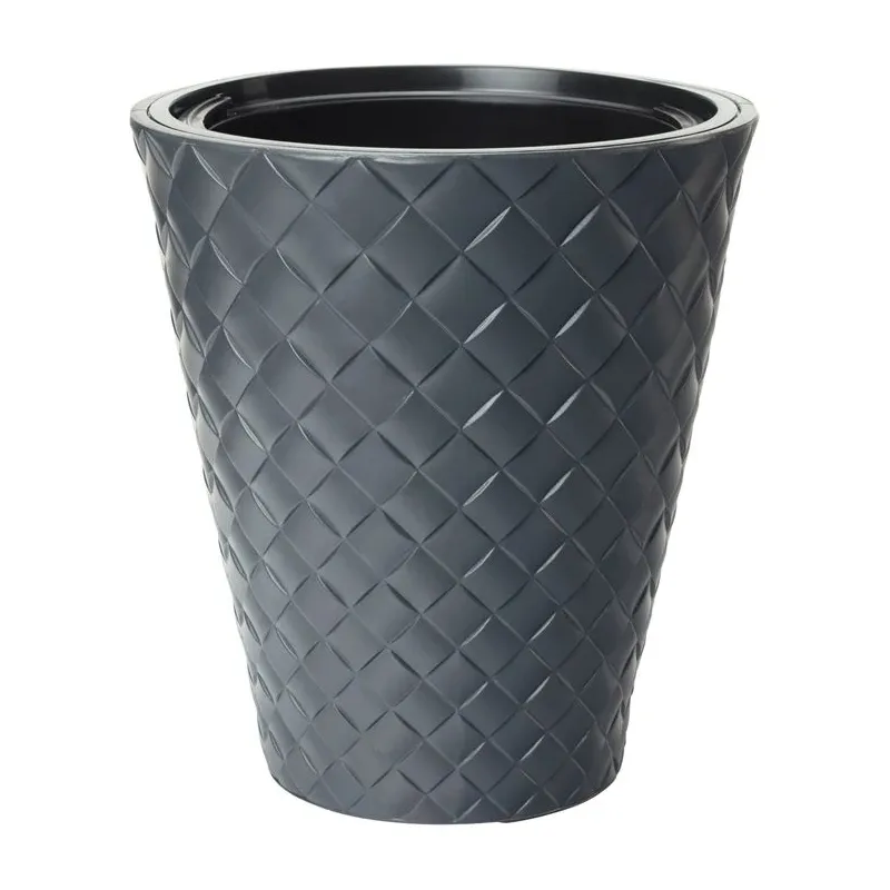 Puķu pods Form Plastic Makata 2820, plastmasa, tumši pelēks
