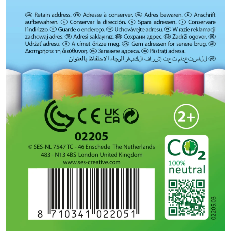 SES Āra krītiņu komplekts spainītī, 22 gab.