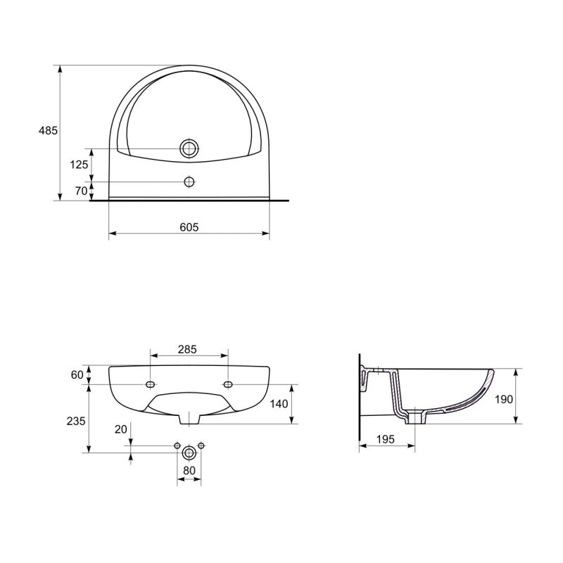Izlietne president 60x49cm