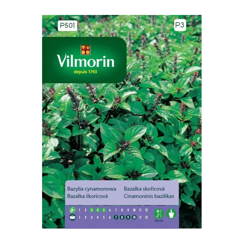 Sēklas Vilmorin kanēļa bazilika, 0.5 g