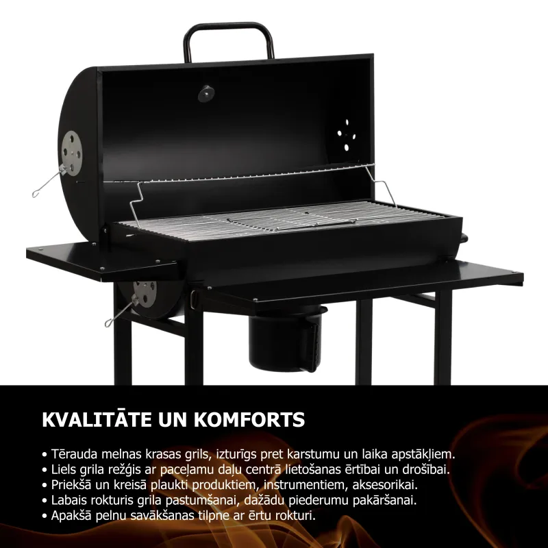 Grils Flammifera KY1813, melna krās., 70 cm