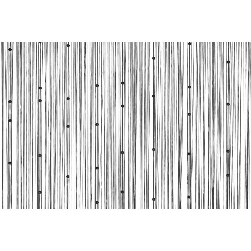 Aizskaru stīgas ar pērlēm 90x200cm melna