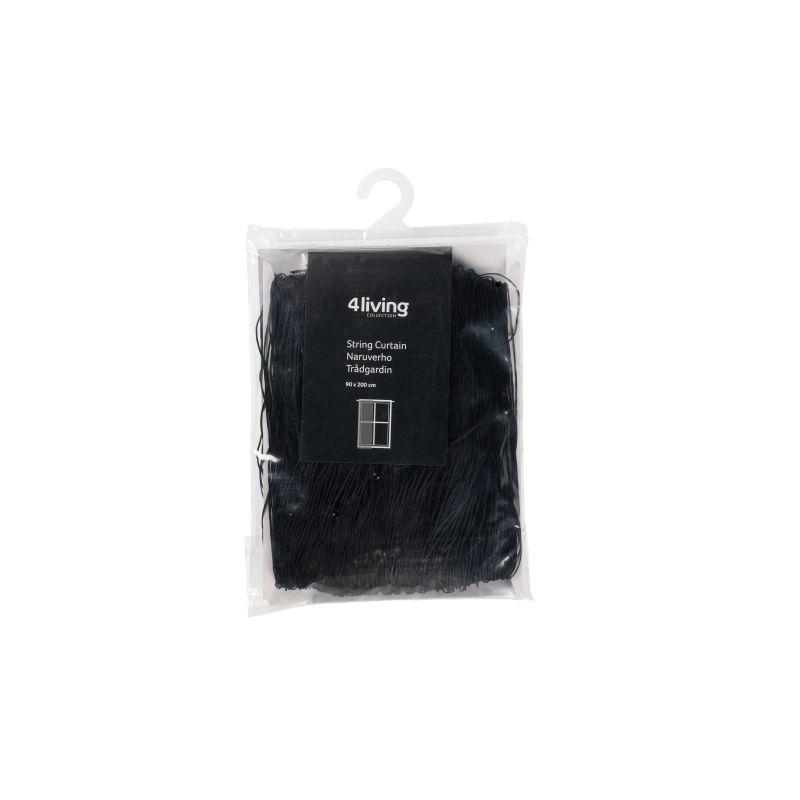 Aizskaru stīgas ar pērlēm 90x200cm melna