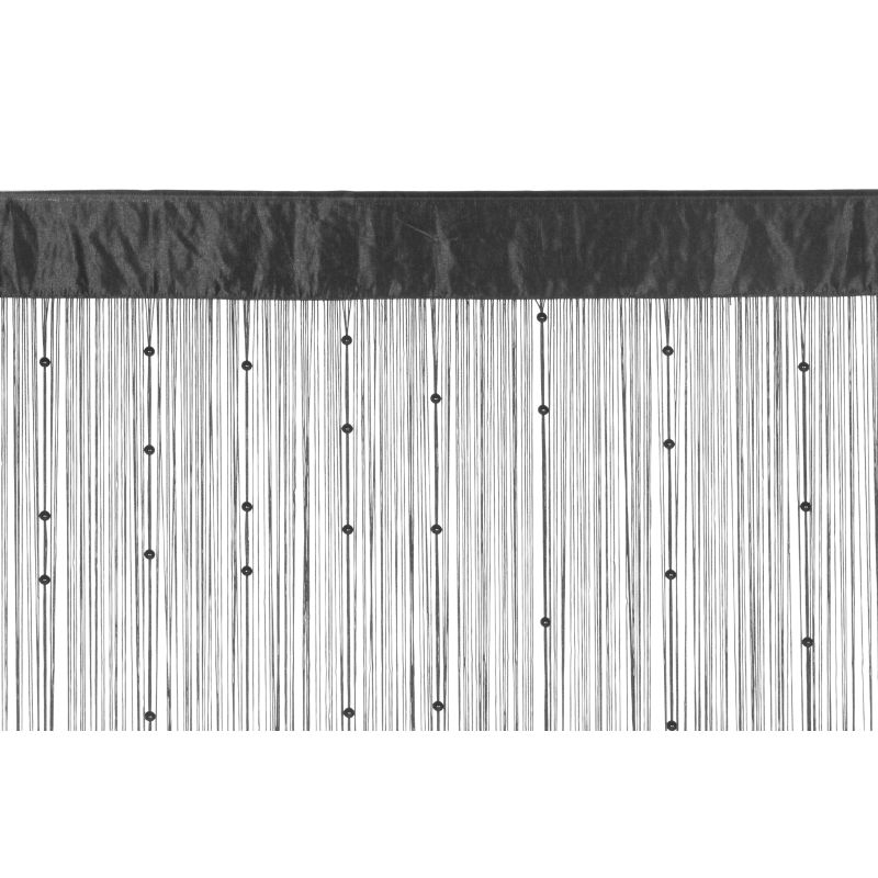 Aizskaru stīgas ar pērlēm 90x200cm melna