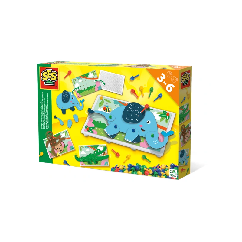 SES Mozaīkas dēlis ar tapiņām - dzīvnieku puzles