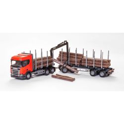 EMEK Scania CR Baļķvedējs un piekabe ar autokrānu, 77 cm