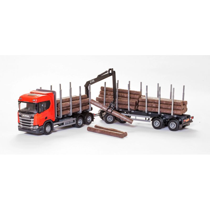 EMEK Scania CR Baļķvedējs un piekabe ar autokrānu, 77 cm