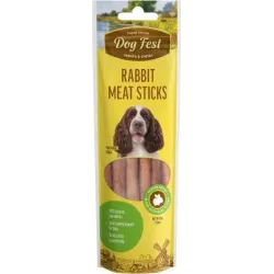 DogFest Meat sticks rabbit 45g - Truša gaļas desiņas ,pieaugušiem suņiem,