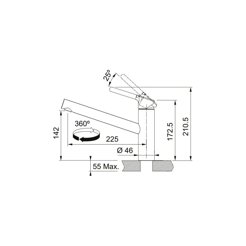Virtuves jaucējkrāns Franke Orbit 115.0623.054, hroma krās.
