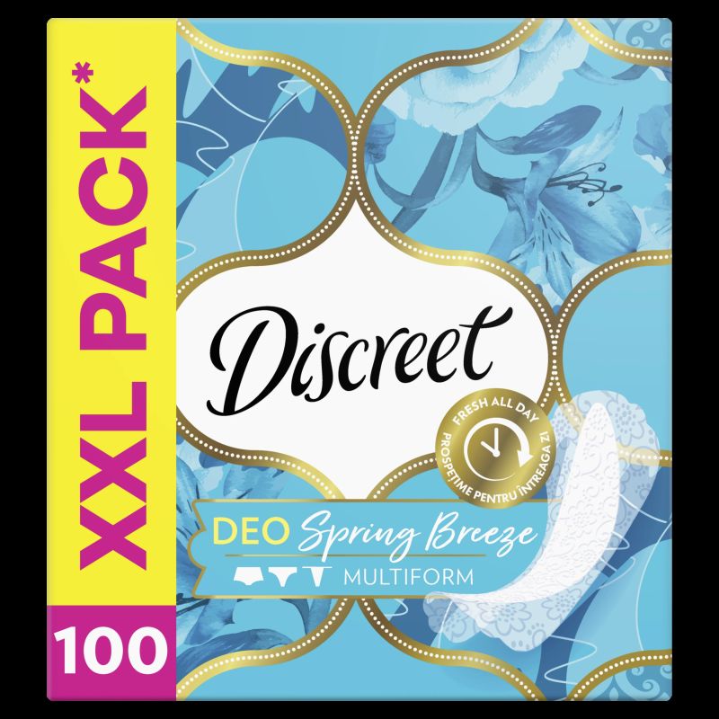 Discreet Breathable Multiform Spring Breeze Pantyliners, 100 pcs