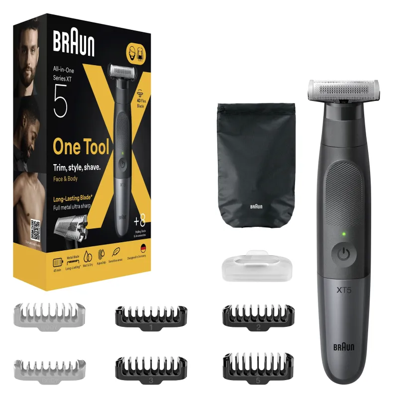 XT5200 Braun Series X Tриммер Для Бороды, Бритва и Tриммер Для Tела