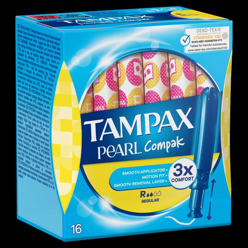 Tampax Compak Pearl Regular Tamponi Ar Aplikatoru, 16 gab
