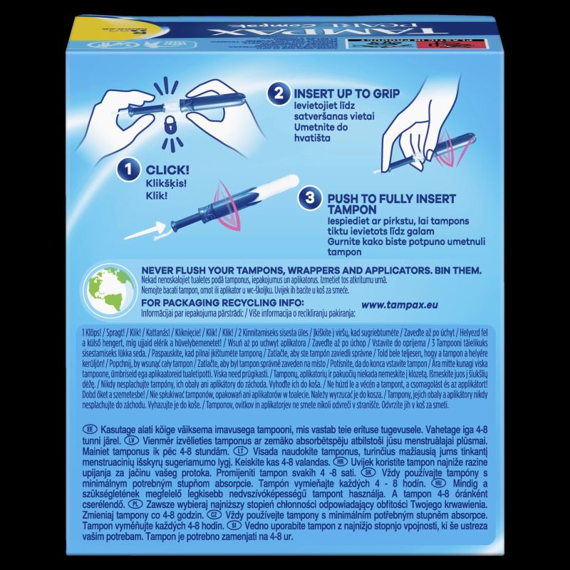 Tampax Compak Pearl Regular Tamponi Ar Aplikatoru, 16 gab