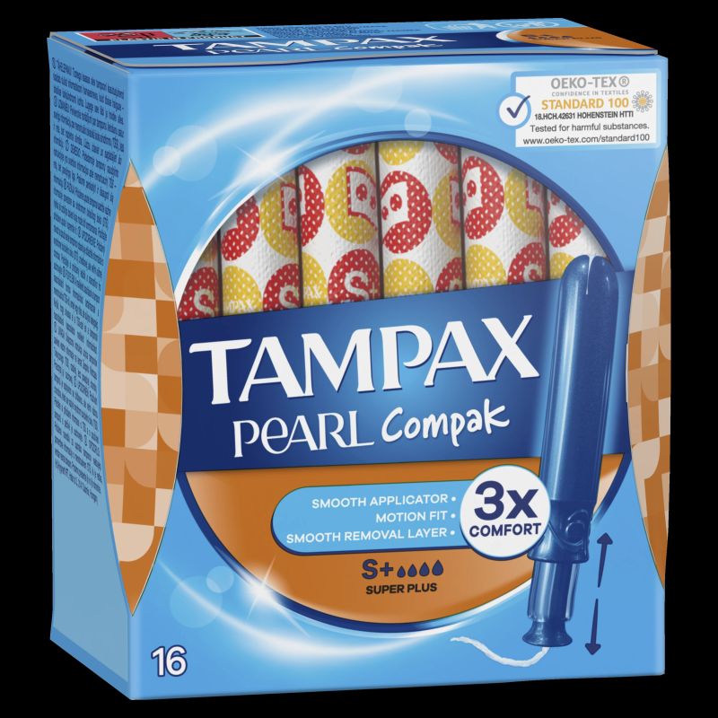 Tampax Compak Pearl Super Plus Tamponi Ar Aplikatoru, 16 gab