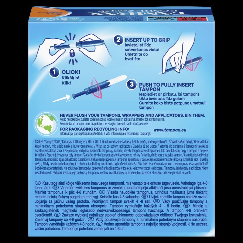 Tampax Compak Pearl Super Plus Tampons with Applicator, 16 pcs