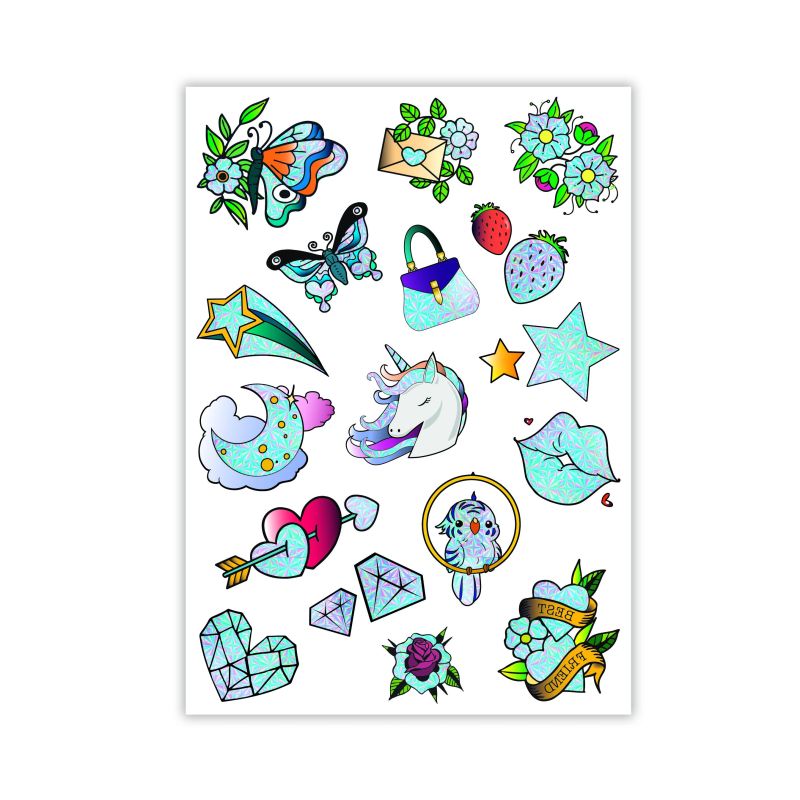 Tetovējumu komplekts Clementoni Sparkly Tattoo 18685