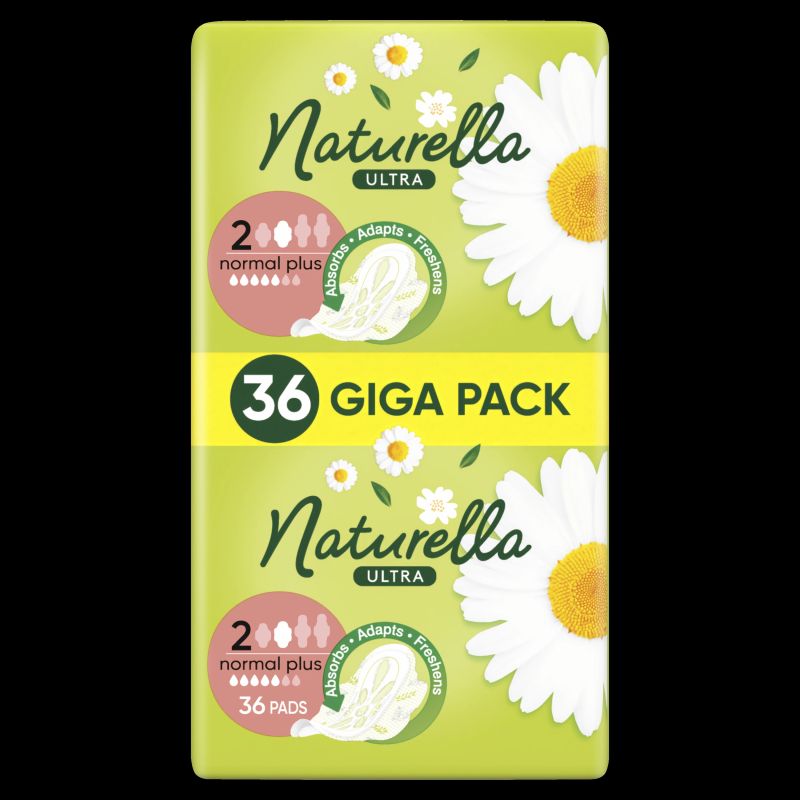 Naturella Ultra Normal Plus Size 2 Higiēniskās Paketes Ar Spārniņiem, 36 gab