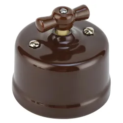 Переключатели Electraline Retro, 1 кл., коричневый