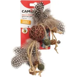 Camon Rotaļlieta kaķiem - Matatabi bumba ar džutas virvi, kaķumētru un zvaniņu 24cm