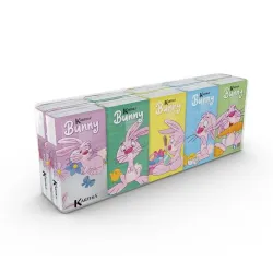 Vienkartinės nosinaitės Kartika Bunny, 3 sl, 10 vnt.