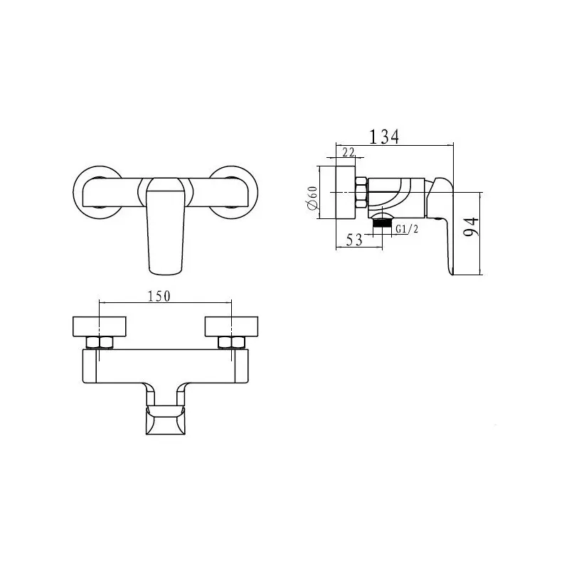 Dušas jaucējkrāns Novaservis Nobless Tina 38061-1.1, hroma krās.