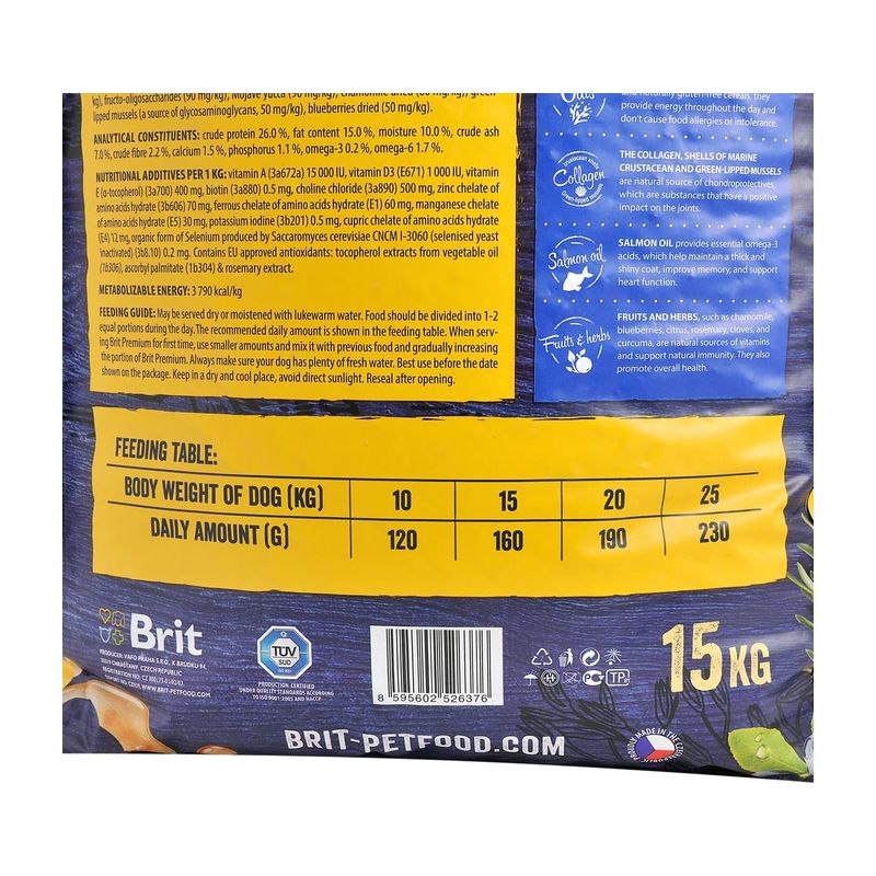 Sausā suņu barība Brit Premium By Nature Adult Medium, vistas gaļa, 15 kg