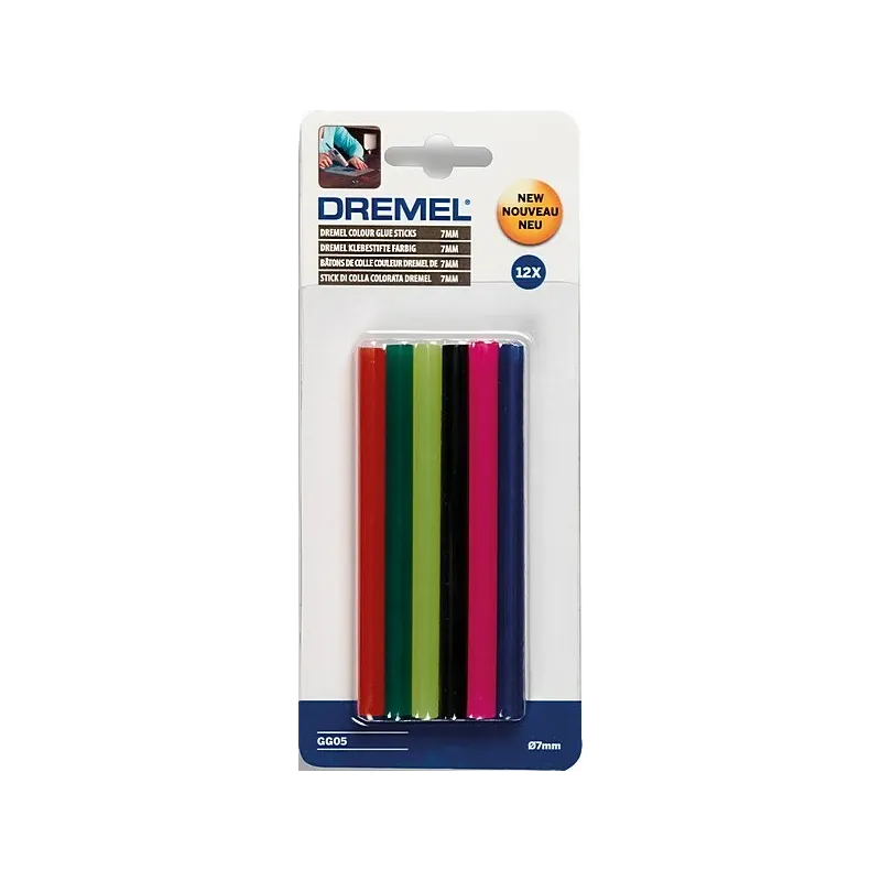 Līmes stienīši Dremel CG05, 10 cm x 0.72 cm, daudzkrāsaina, 12 gab.