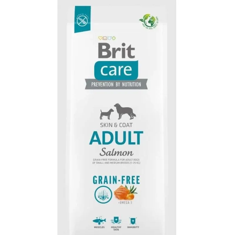 Sausā suņu barība Brit Care Adult Grain-free, lasis, 3 kg