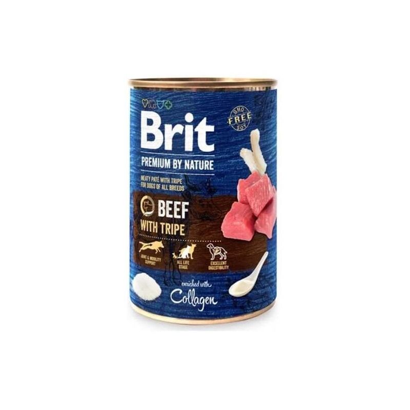 Mitrā barība ,konservi, suņiem Brit Premium By Nature Beef With Tripe, liellopa gaļa, 0.4 kg