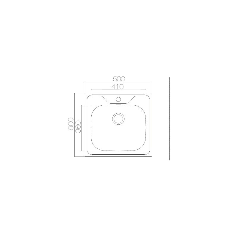 Virtuves izlietne Asil Krom AS14, nerūsējošais tērauds-metāls, 50 cm x 50 cm x 16 cm, nerūsējošā tērauda