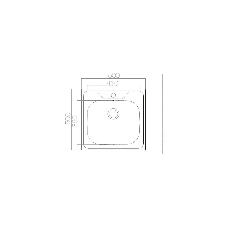 Virtuves izlietne Asil Krom AS14, nerūsējošais tērauds-metāls, 50 cm x 50 cm x 16 cm, nerūsējošā tērauda