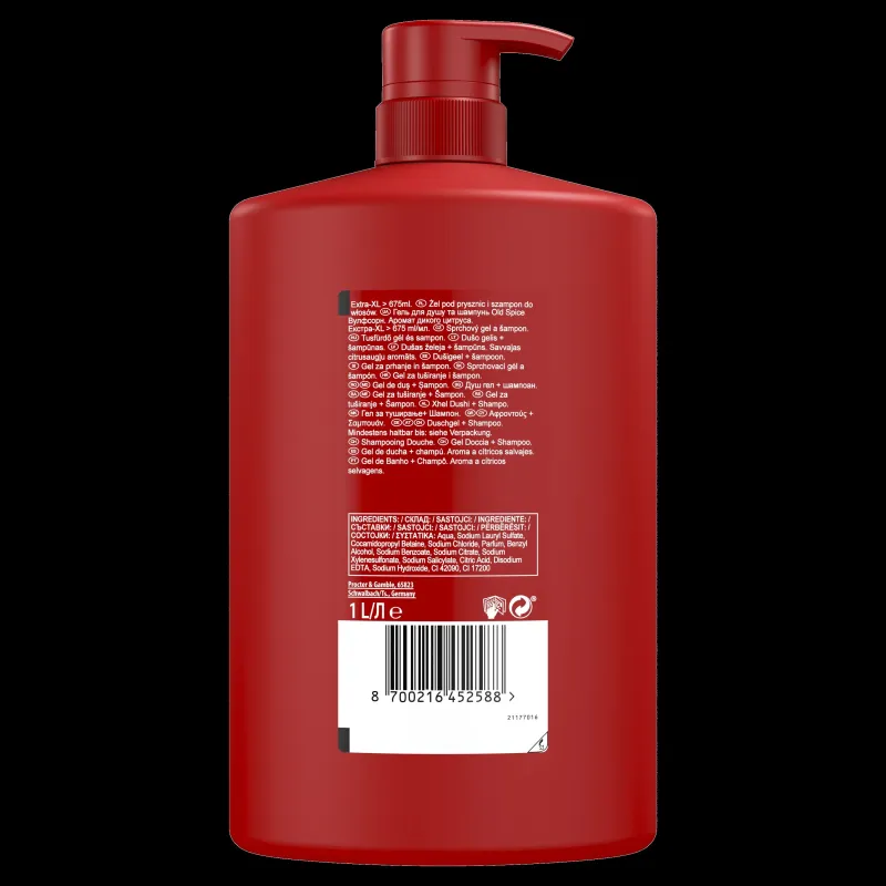 Old Spice Wolfthorn Dušas Želeja Un Šampūns Vīriešiem 1000 ml