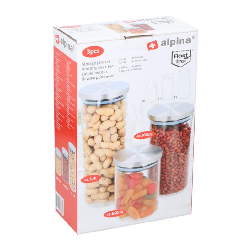 Uzglabāšanas burkas alpina 3 gab.