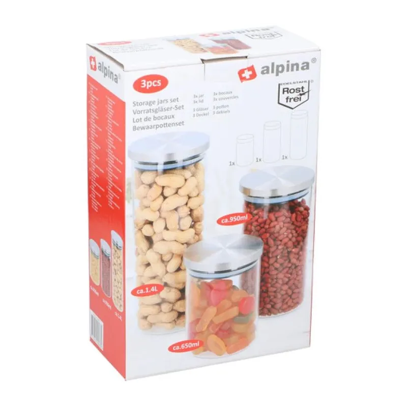 Lielapjoma produktu konteiners Alpina, 1.4 l, caurspīdīga krās.