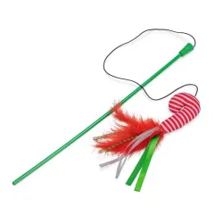 Rotaļlieta uz kociņa kaķiem Karlie, sarkana-zaļa, 40 cm