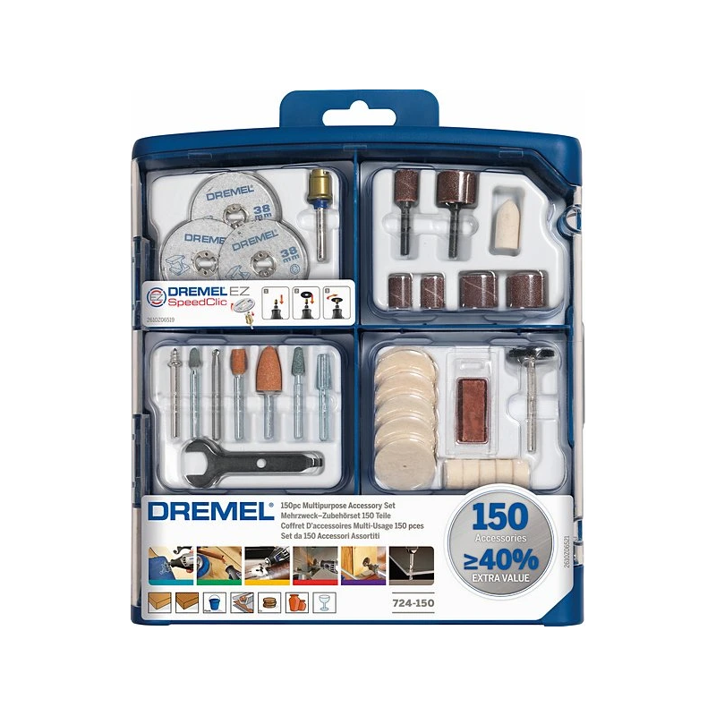 Piederumu kompl.150-daļīgs dremel 724