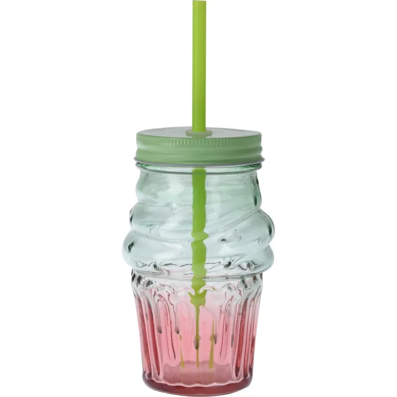 Glāze ar salmiņu, stikls, 0.475 l