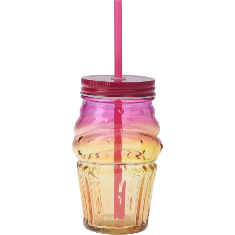 Glāze ar salmiņu, stikls, 0.475 l