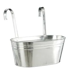 Balkoninis vazonas Mica 1147349, metalas, 30 cm x 17 cm, sidabro sp.