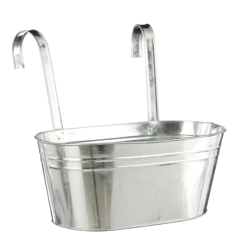 Balkona stādītājs Mica 1147349, metāls, 30 cm x 17 cm, sudraba