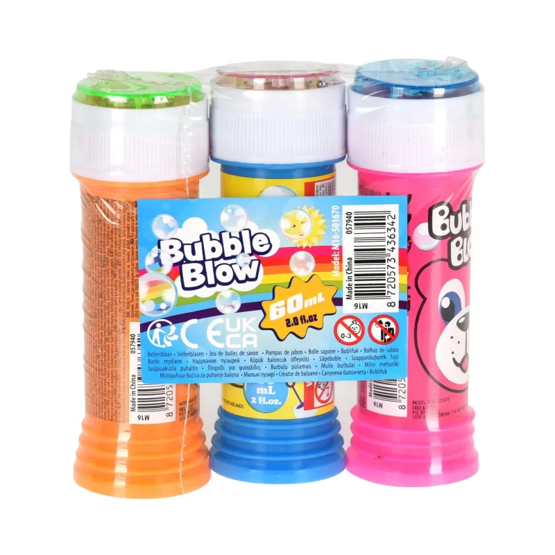 Ziepju burbuļu komplekts, 60 ml, 3 gab.