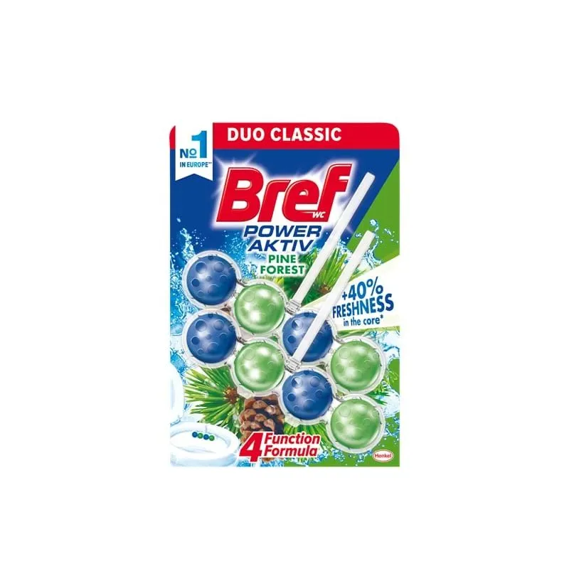 WC atsvaidzinātājs-tīrītājs BREF POWER AKTIV PINE, 2×50 g