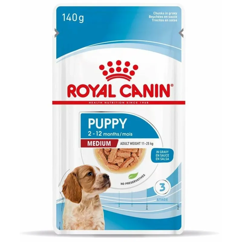 Šlapias šunų maistas Royal Canin Puppy Medium, 0.14 kg