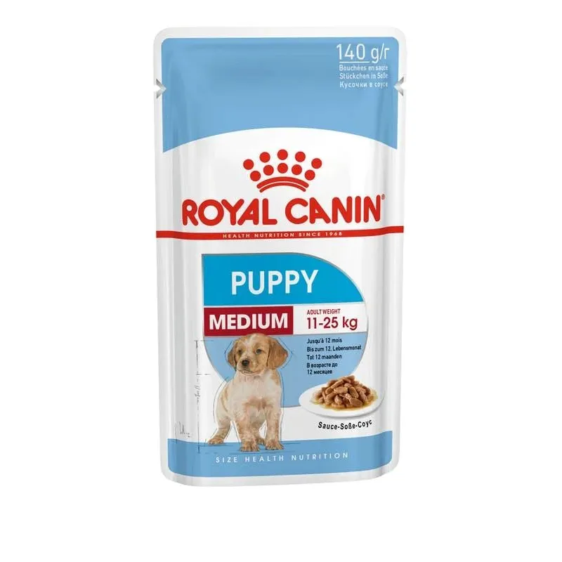 Šlapias šunų maistas Royal Canin Puppy Medium, 0.14 kg
