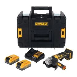 DeWALT Leņķa slīpmašīna BODYGRIP 125mm 18V PS 2x3.5Ah TSTAK