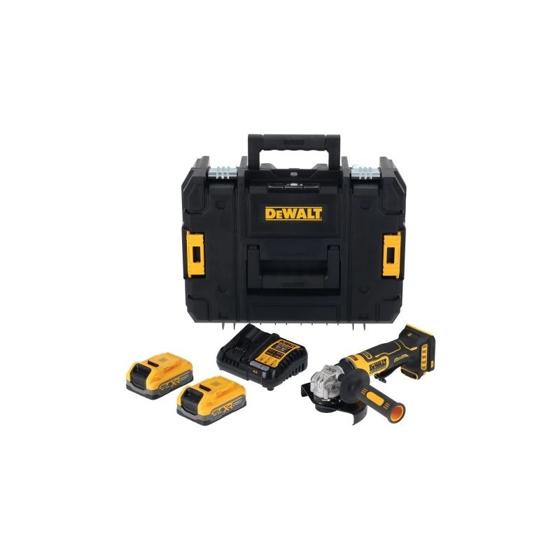 DeWALT Leņķa slīpmašīna BODYGRIP 125mm 18V PS 2x3.5Ah TSTAK