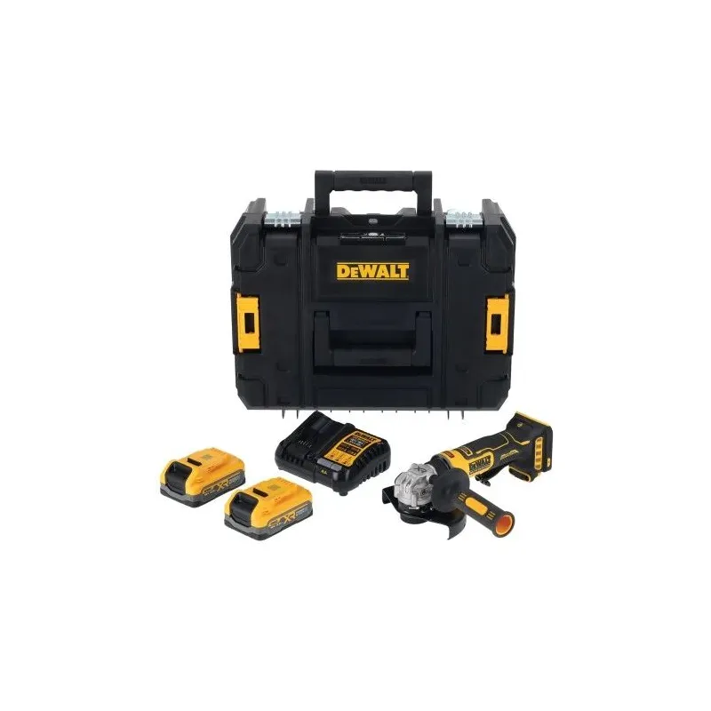 DeWALT Leņķa slīpmašīna BODYGRIP 125mm 18V PS 2x3.5Ah TSTAK