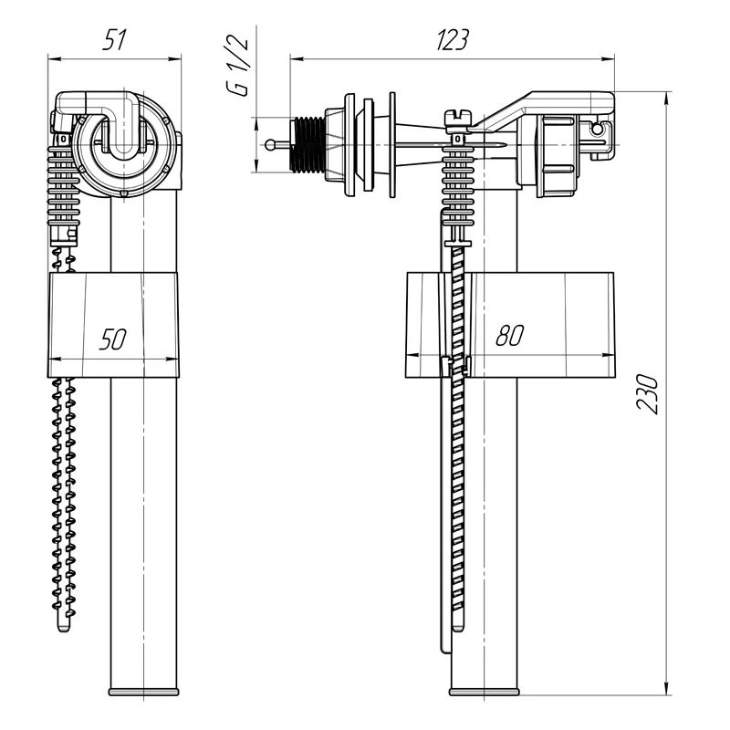 Iepildīšanas vārsts horizontāls Ekonom