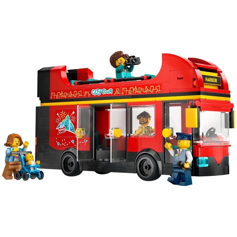Konstr LEGO City Sarkans divstāvu ekskursiju autobuss 60407